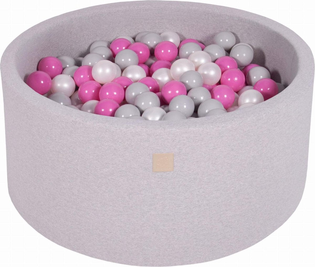 MeowBaby® Ronde Ballenbak set incl 300 ballen 90x30cm - Licht Grijs: Grijs