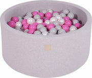 MeowBaby® Ronde Ballenbak set incl 300 ballen 90x30cm - Licht Grijs: Grijs