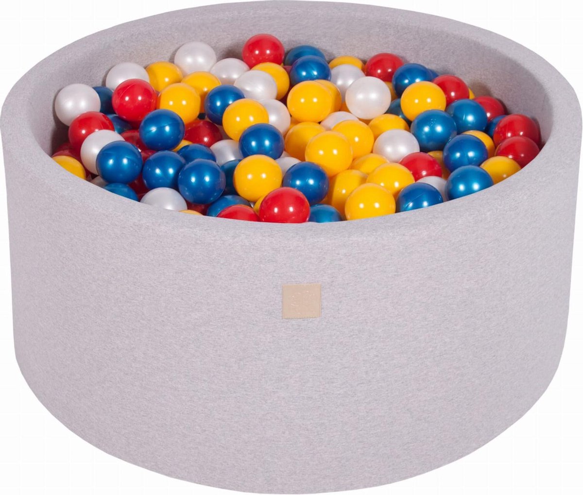 MeowBaby® Ronde Ballenbak set incl 300 ballen 90x40cm - Licht Grijs: Rood