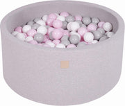 Ronde Ballenbak set incl 300 ballen 90x40cm - Licht Grijs: Grijs