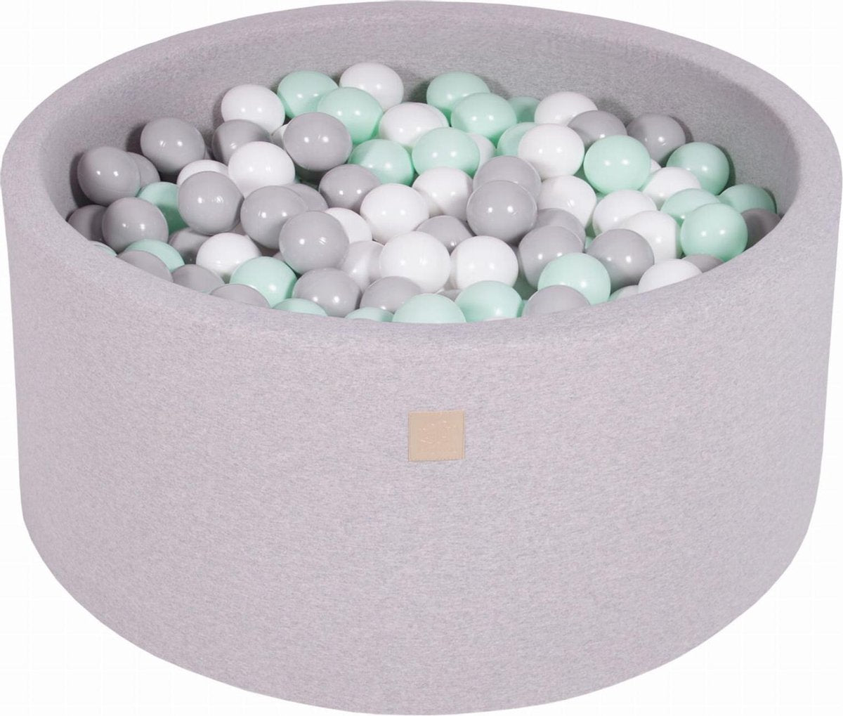Ronde Ballenbak set incl 300 ballen 90x40cm - Licht Grijs: Wit