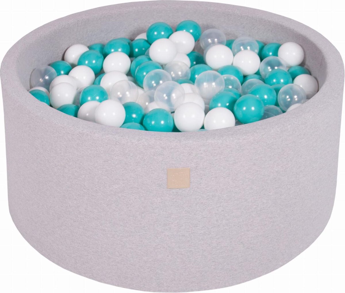 Ronde Ballenbak set incl 300 ballen 90x40cm - Licht Grijs: Wit