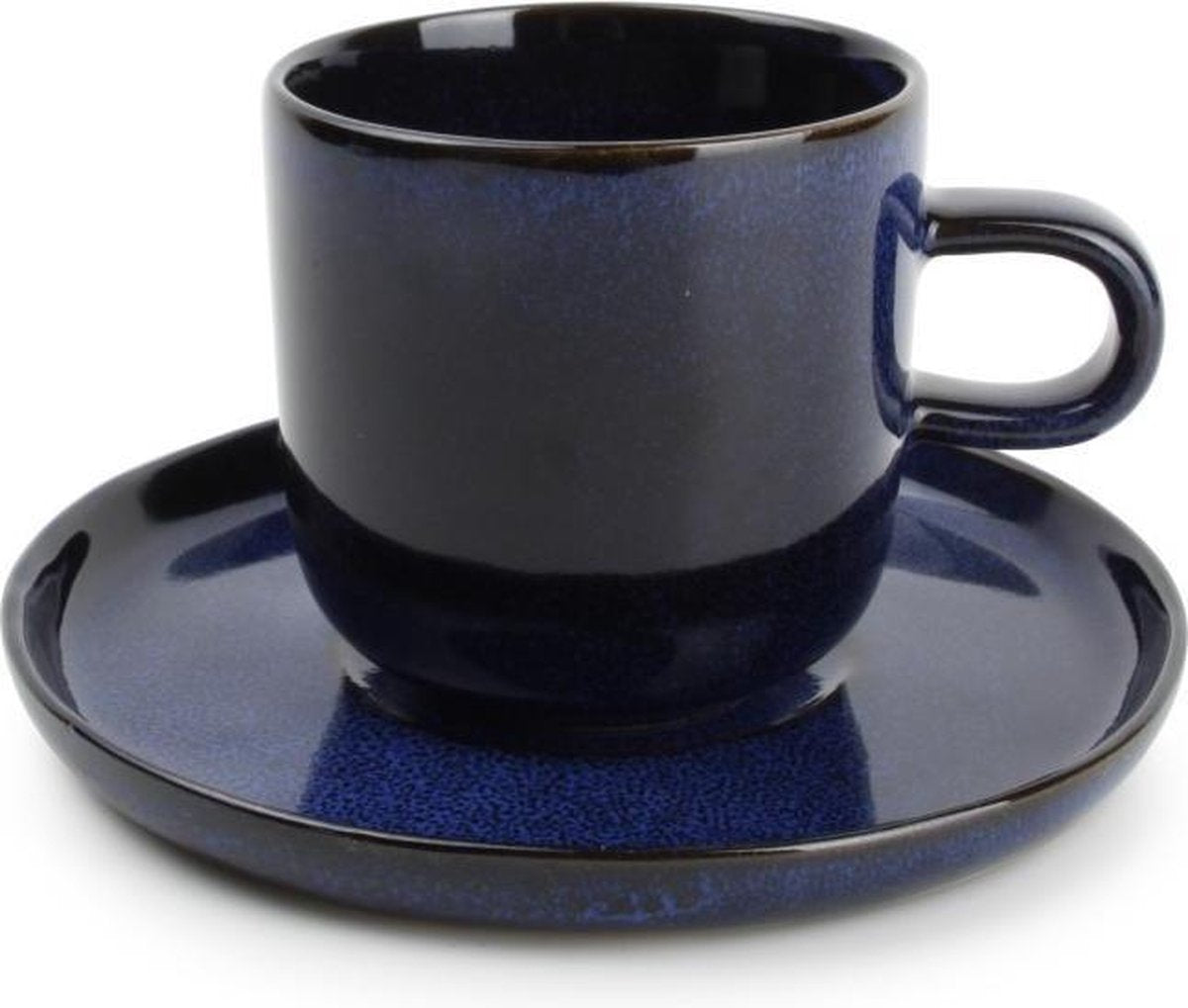 Salt&Pepper Meridian - Kop en Schotel 24 cl - Blauw -  4 Kopjes 4 Schotels