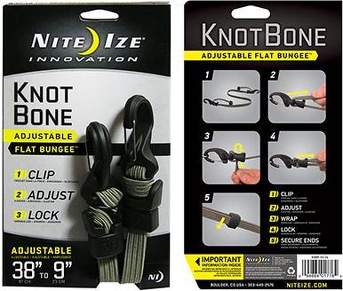 Nite Ize KnotBone Flat Bungee Karabijnhaak - Groen