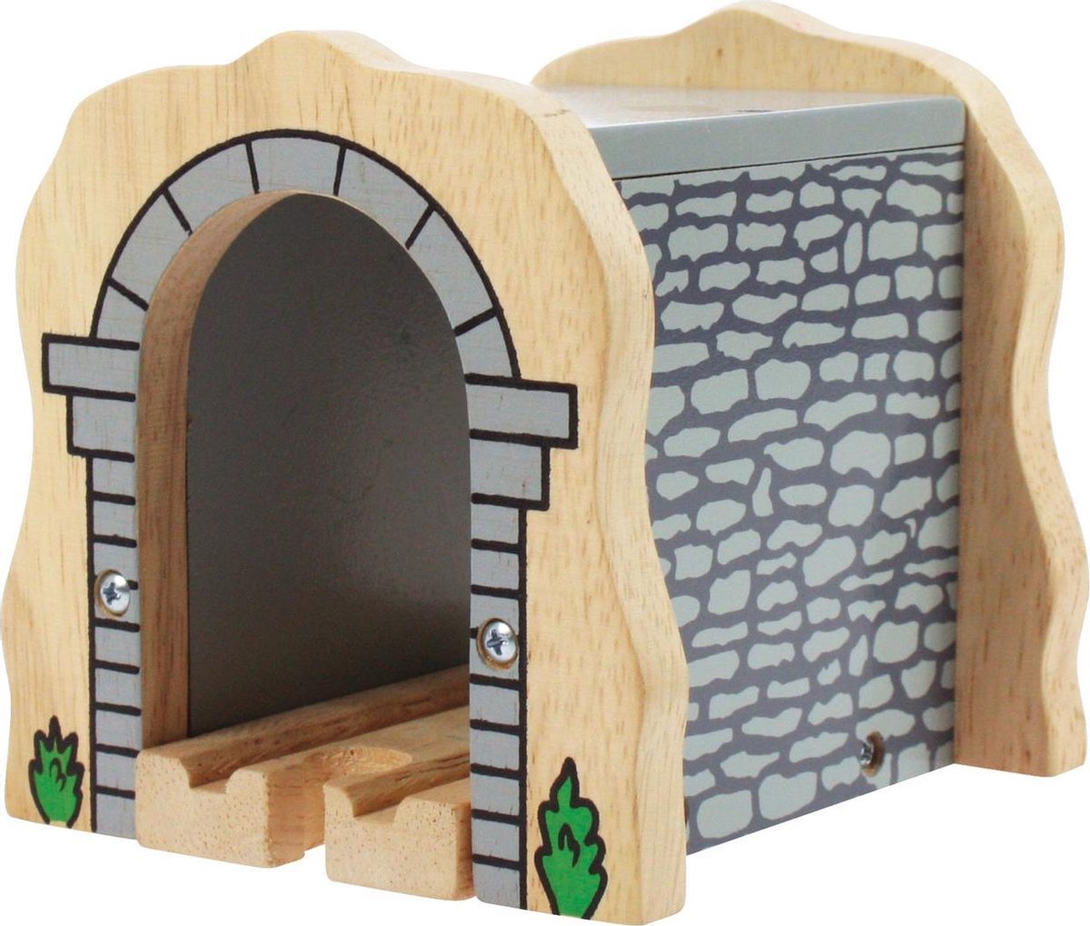 Bigjigs - Houten rails - Grijze tunnel
