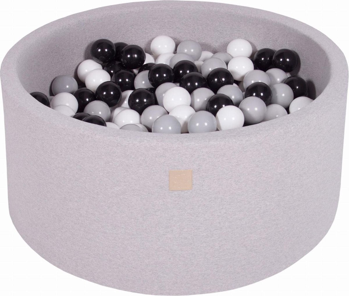 Ronde Ballenbak set incl 300 ballen 90x40cm - Licht Grijs: Zwart