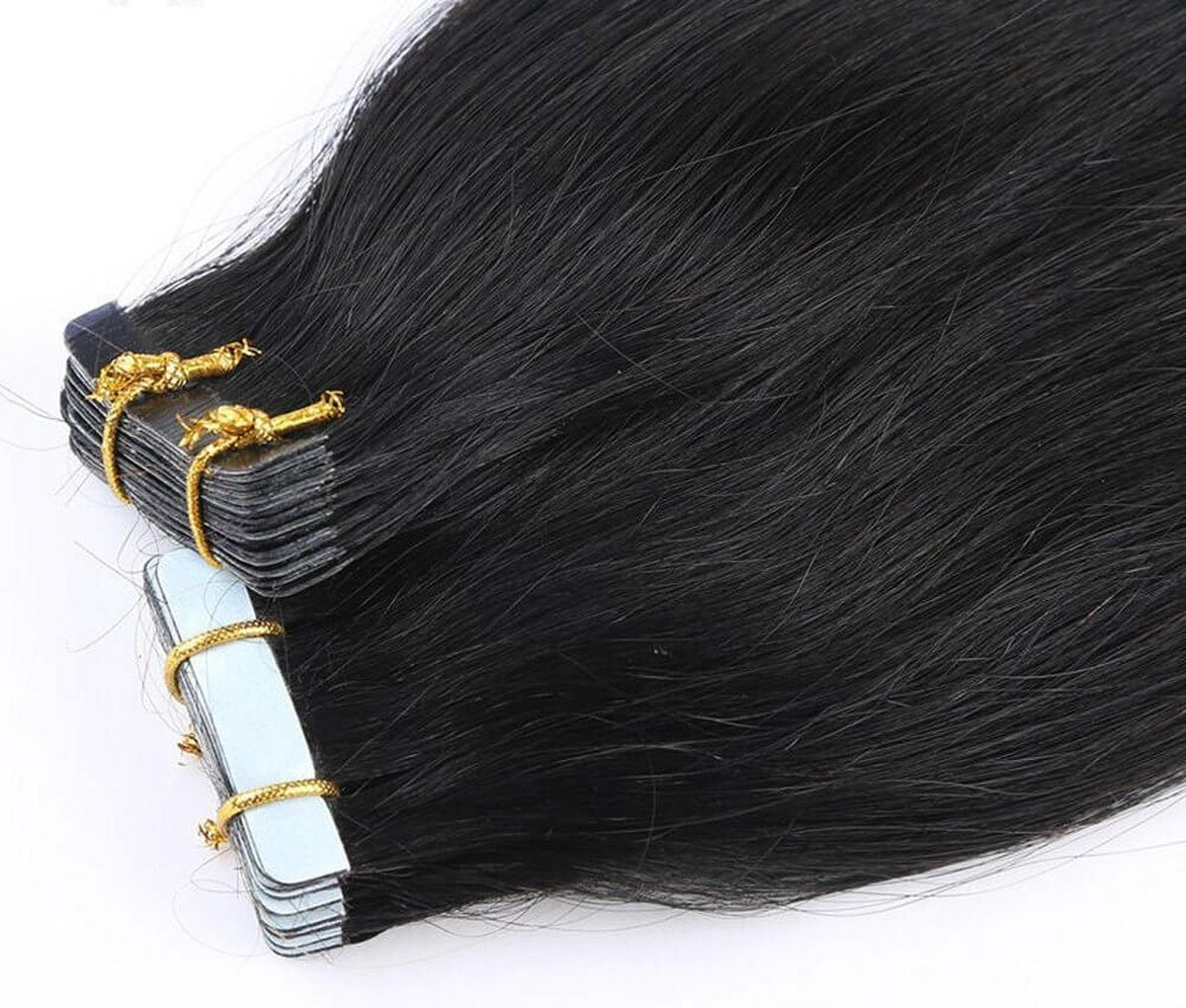 Tape Hair Extensions 45cm 50gram 10dubbele strips 100%echt haar zwart