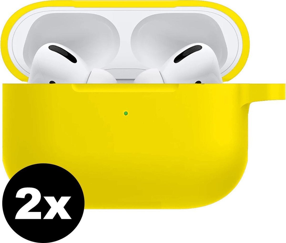 Hoes Voor Apple AirPods Pro Hoesje Siliconen Case - Geel - 2 PACK