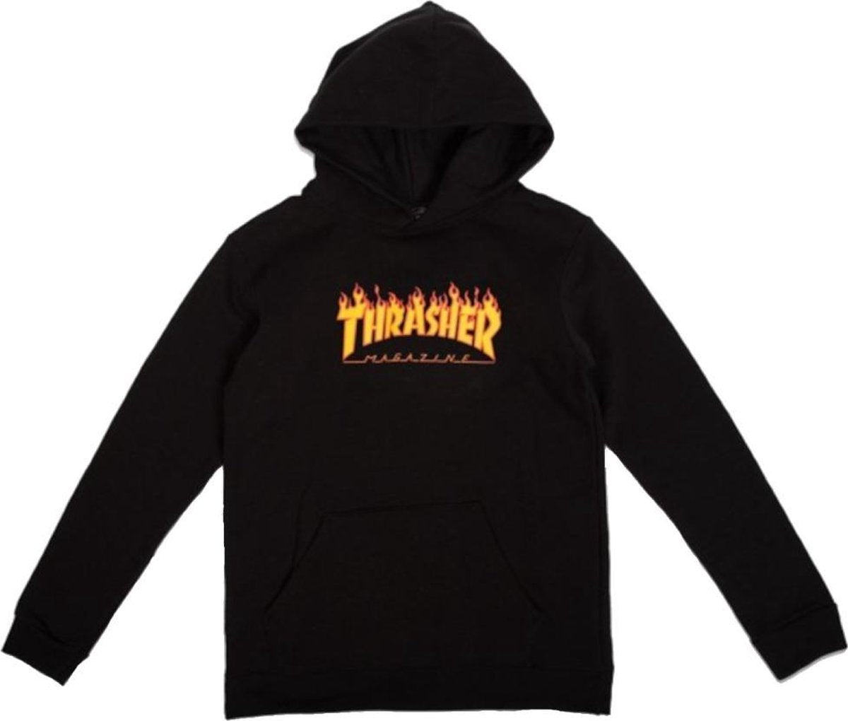 Thrasher YOUTH FLAME HOODED SWEAT jongens sweater zwart