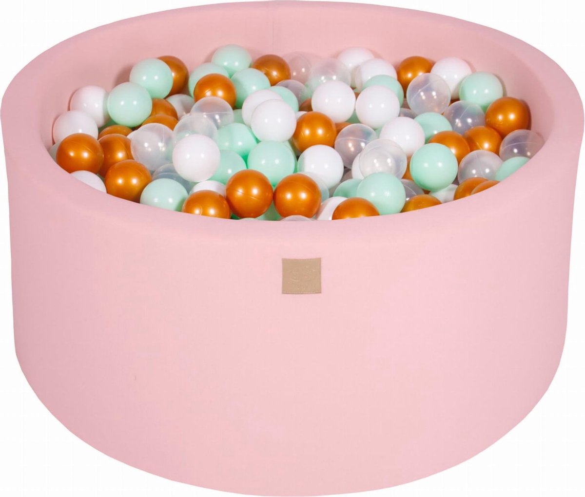 Ronde Ballenbak set incl 300 ballen 90x40cm - Licht Roze: Wit