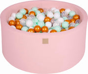 Ronde Ballenbak set incl 300 ballen 90x40cm - Licht Roze: Wit
