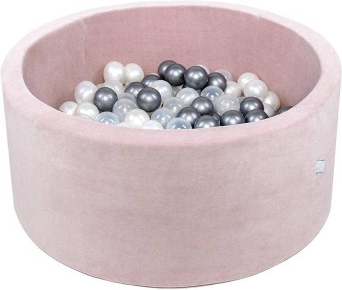 Ballenbak XL rond 90x40 velvet lichtroze Misioo