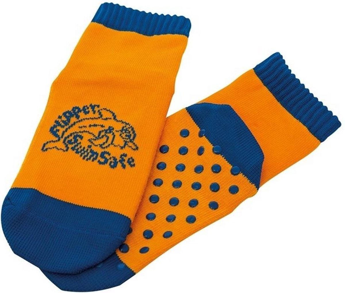 Aquasokken Flipper Swimsafe oranje/blauw maat 19-22