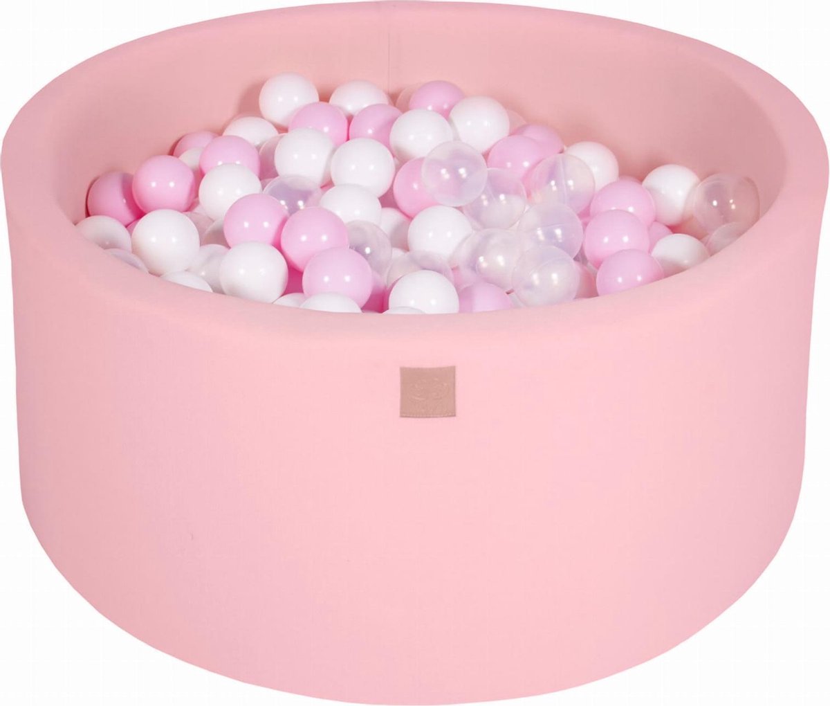 MeowBaby® Ronde Ballenbak set incl 300 ballen 90x30cm - Licht Roze: Wit