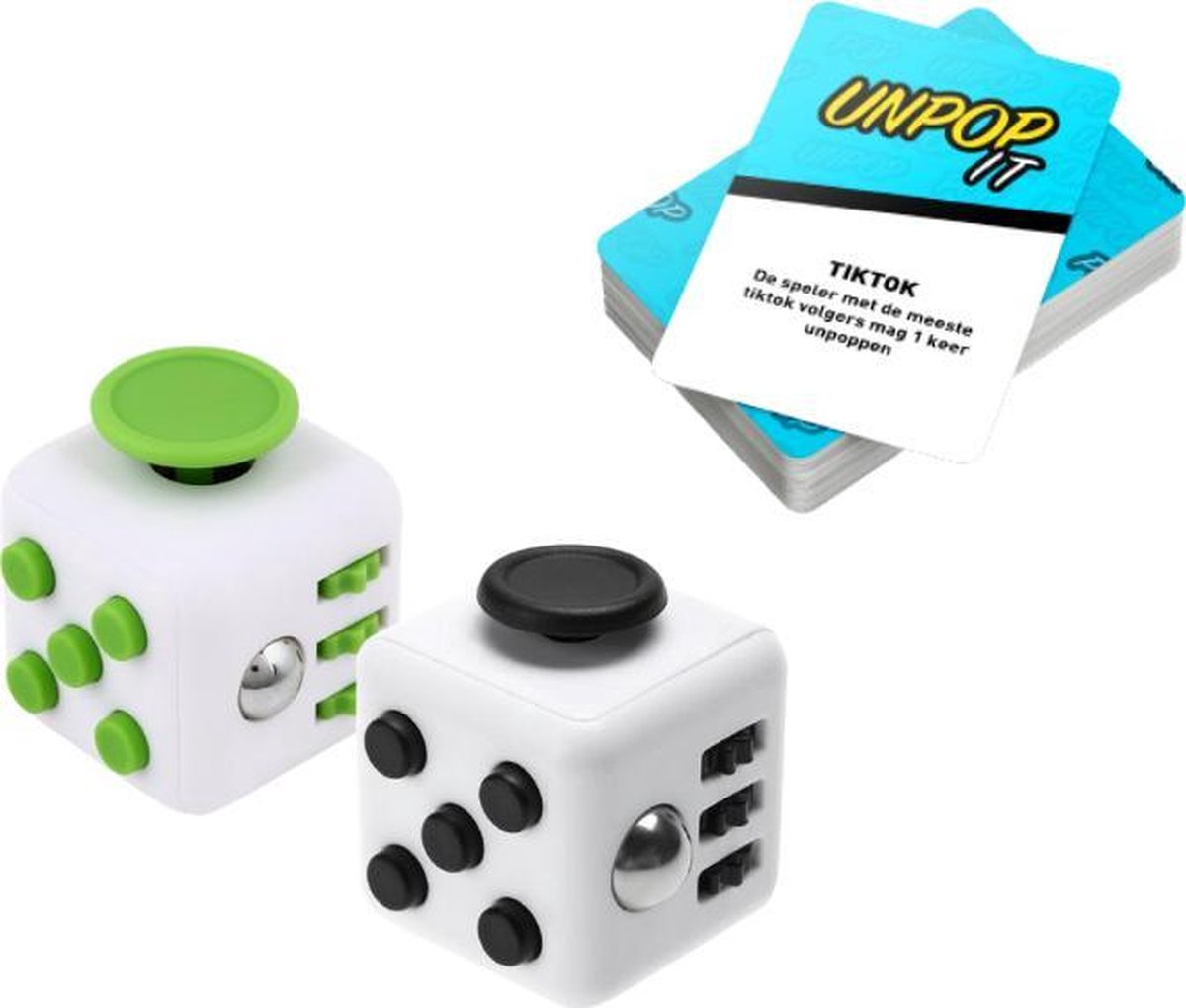 Fidget Cube© - Fidget toys pakket - Fidget cube mini - Unpop it! Kaartspel - set van 3