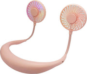 Creatieve mini hangende nekventilator buiten LED-ventilator (roze)