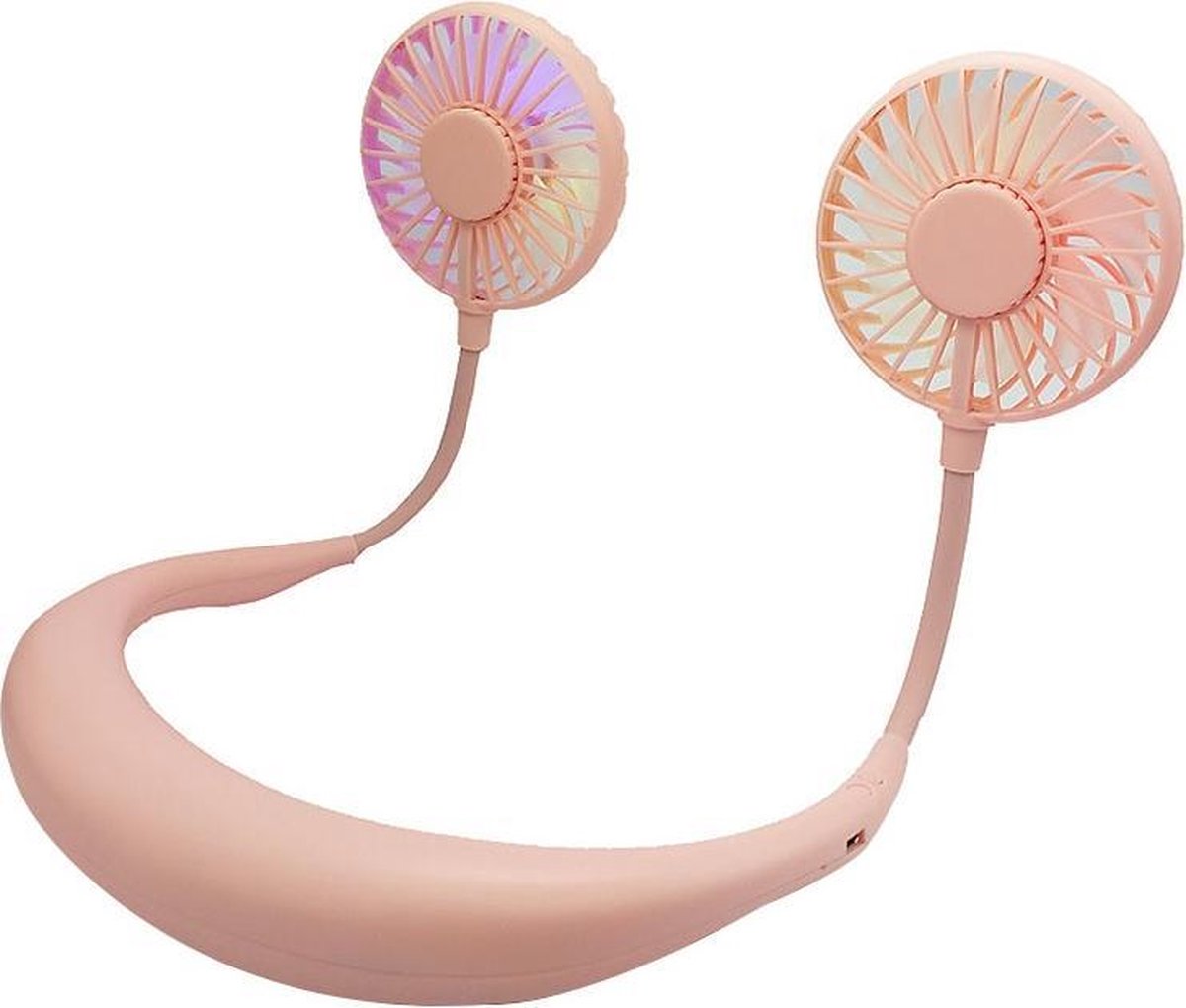 Creatieve mini hangende nekventilator buiten LED-ventilator (roze)