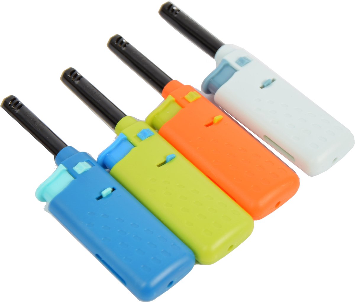 electrische keuken aansteker -Mini aansteker 4 stuks - Blauw - Licht blauw - groen - oranje