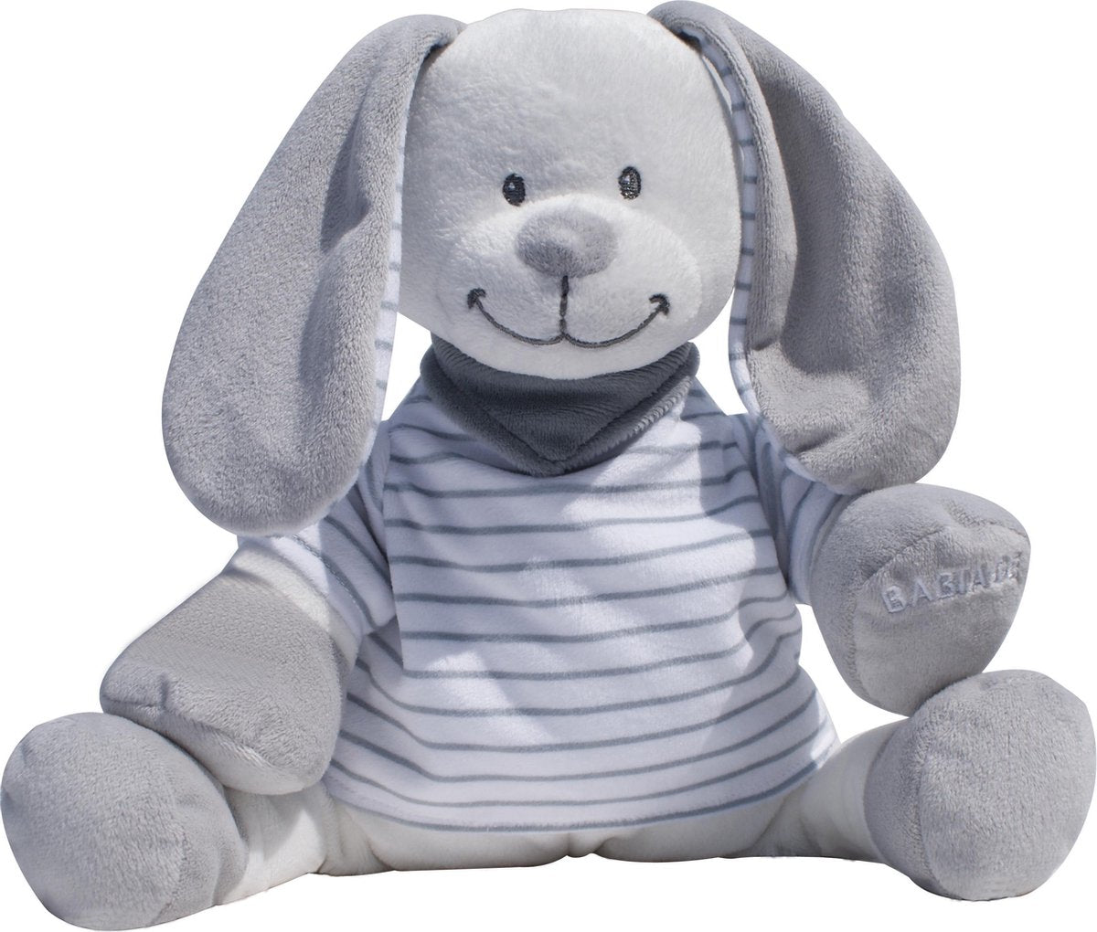 Babiage Doodoo  Knuffel - Konijn met streepjes Stof - Grijs -wit  -