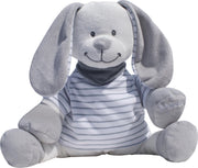 Babiage Doodoo  Knuffel - Konijn met streepjes Stof - Grijs -wit  -