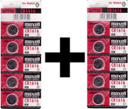 CR1616 Knoopcel 10 Stuks 3V LIithium Batterij - 1+1 Gratis - Maxell