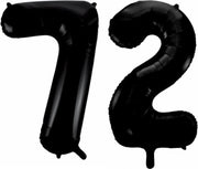 Folieballon 72 jaar zwart 86cm