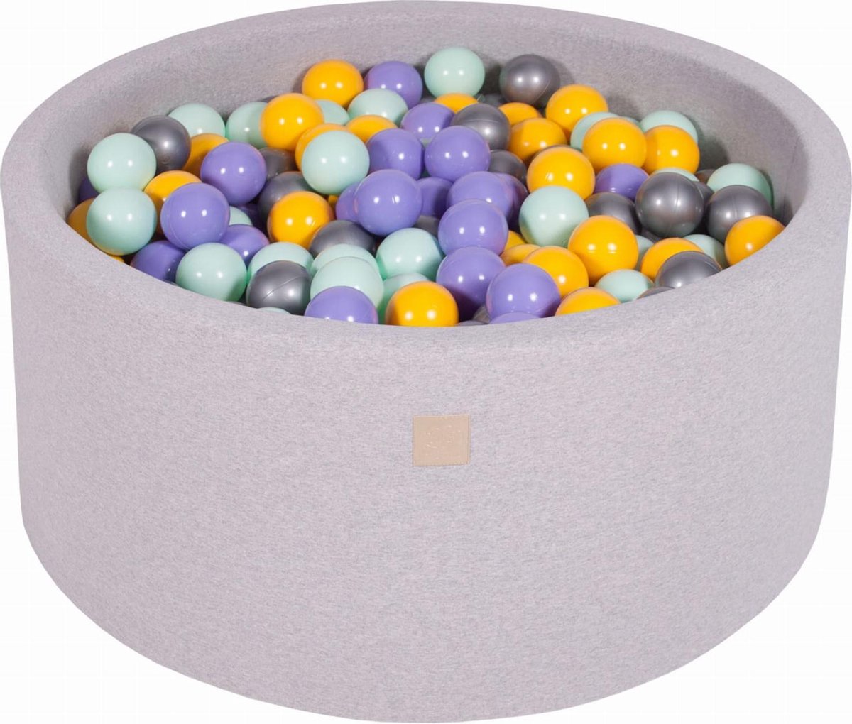 MeowBaby® Ronde Ballenbak set incl 300 ballen 90x40cm - Licht Grijs: Lila