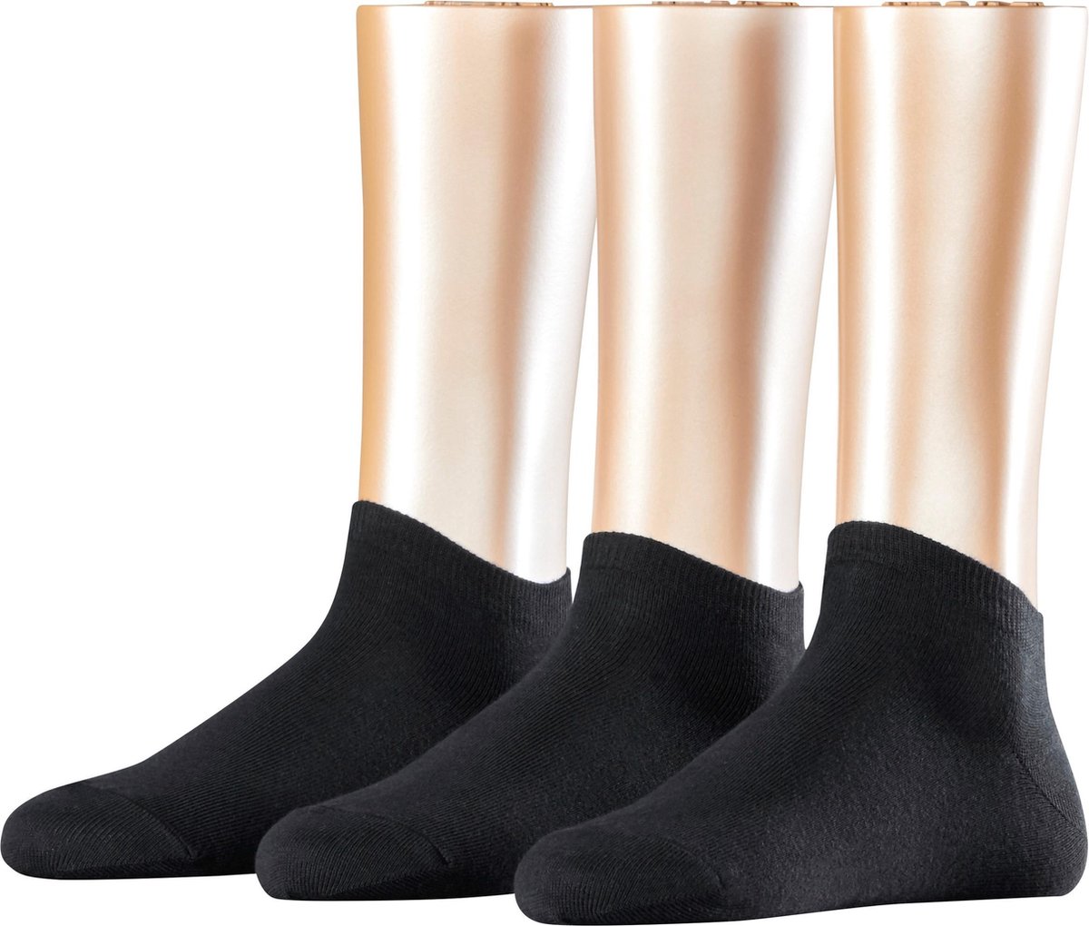 Esprit Solid Dames Sneakersokken - 3 pack - Zwart - Maat 36-41