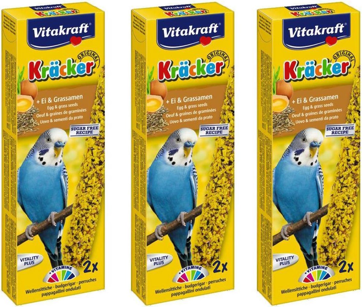 Lekkere Snack voor Parkiet Ei & Graszaad Per 3 stuks