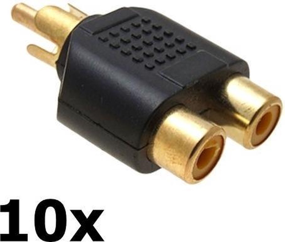 10 Stuks RCA Male naar 2 RCA Female Converter