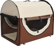 Honden Draagtas - Reisbench - Reismand Hond - Dieren Transport Box - Opvouwbaar - Maat XL - 81x56x66 cm - Koffie Creme