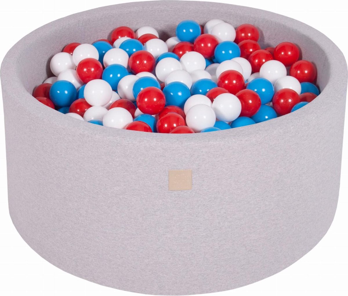 MeowBaby® Ronde Ballenbak set incl 300 ballen 90x40cm - Licht Grijs: Rood