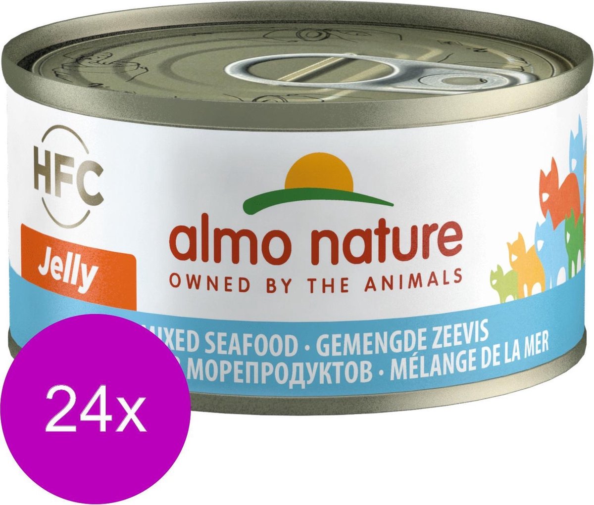 Almo Nature  Natvoer Katten - HFC Jelly - Gemengde Zeevis - 24 x 70g