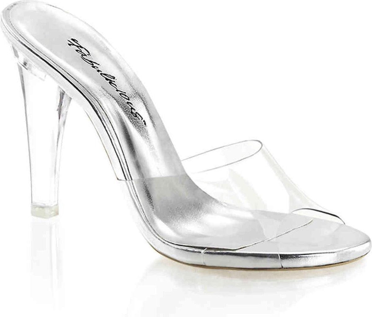Fabulicious Muiltjes met hak -40 Shoes- CLEARLY-401 US 10 Zilverkleurig/Transparant