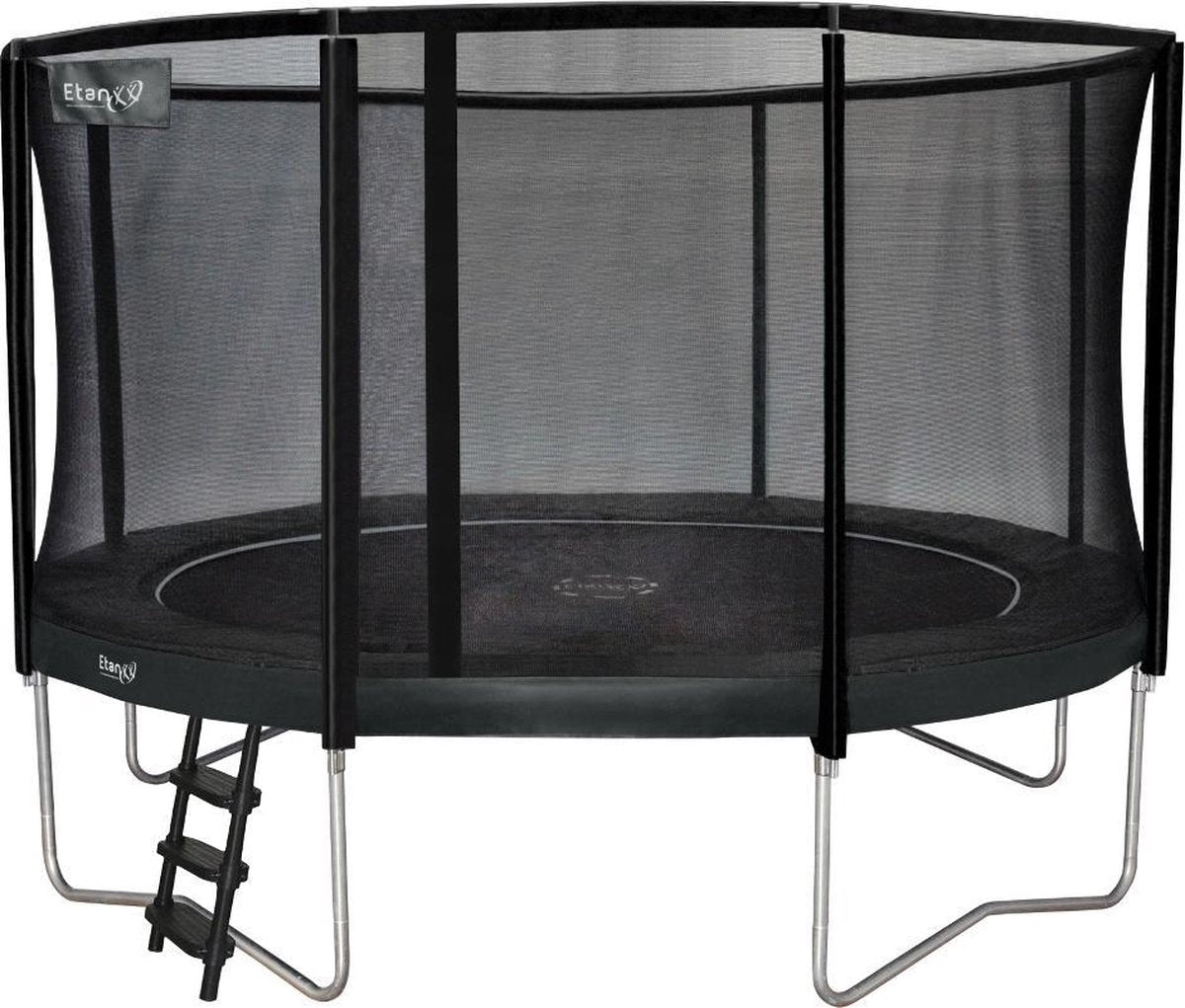 Etan Premium Gold Trampoline met net - Ø 427 cm / 14 ft - incl. Veiligheidsnet - UV-bestendig Randkussen - Grijs - Rond
