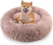 Donut hondenkussen | Licht bruin | 120 cm | Geschikt voor dieren van tot ongeveer 100cm | Hondenmand | Zacht
