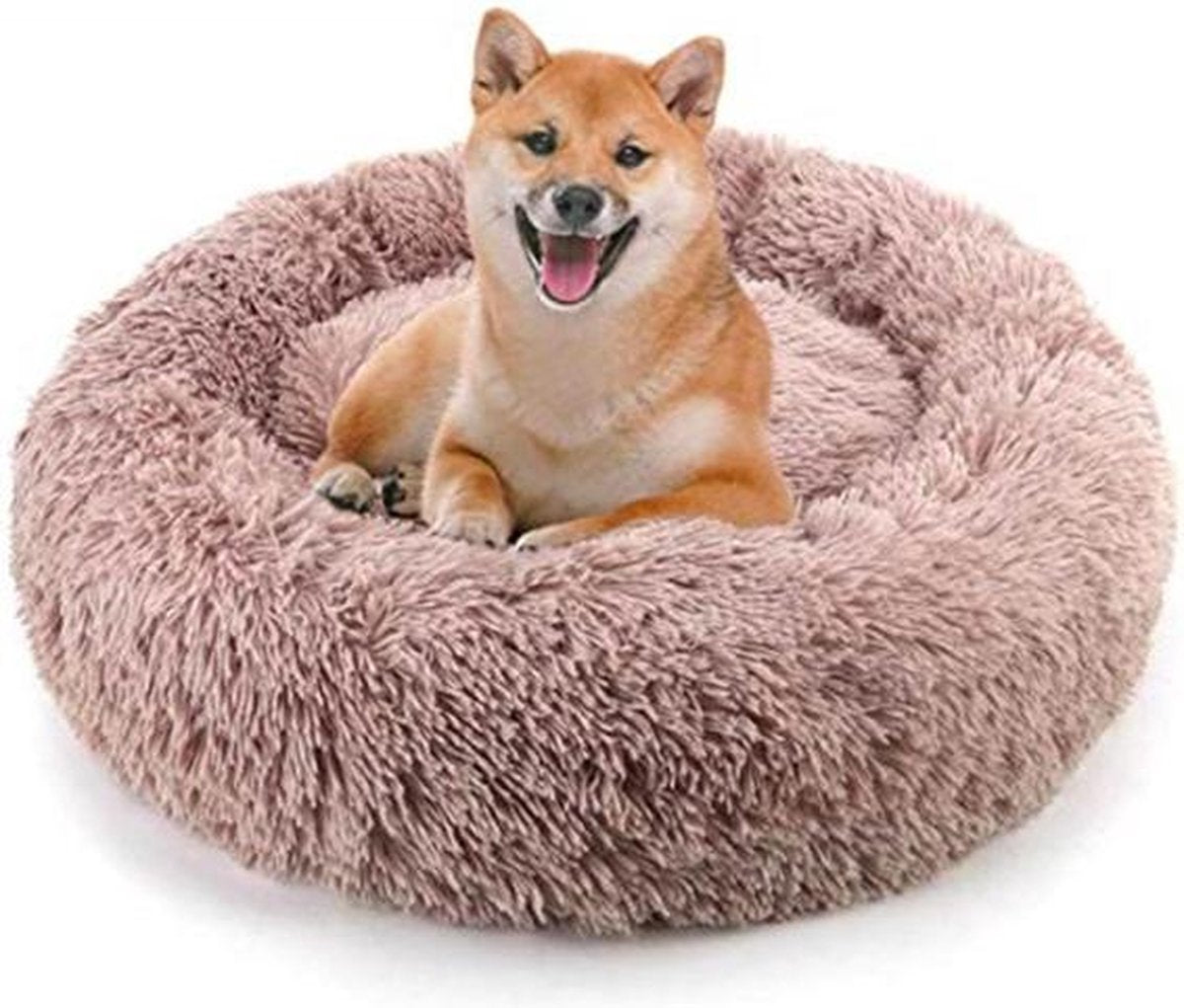 Donut hondenkussen | Licht bruin | 120 cm | Geschikt voor dieren van tot ongeveer 100cm | Hondenmand | Zacht