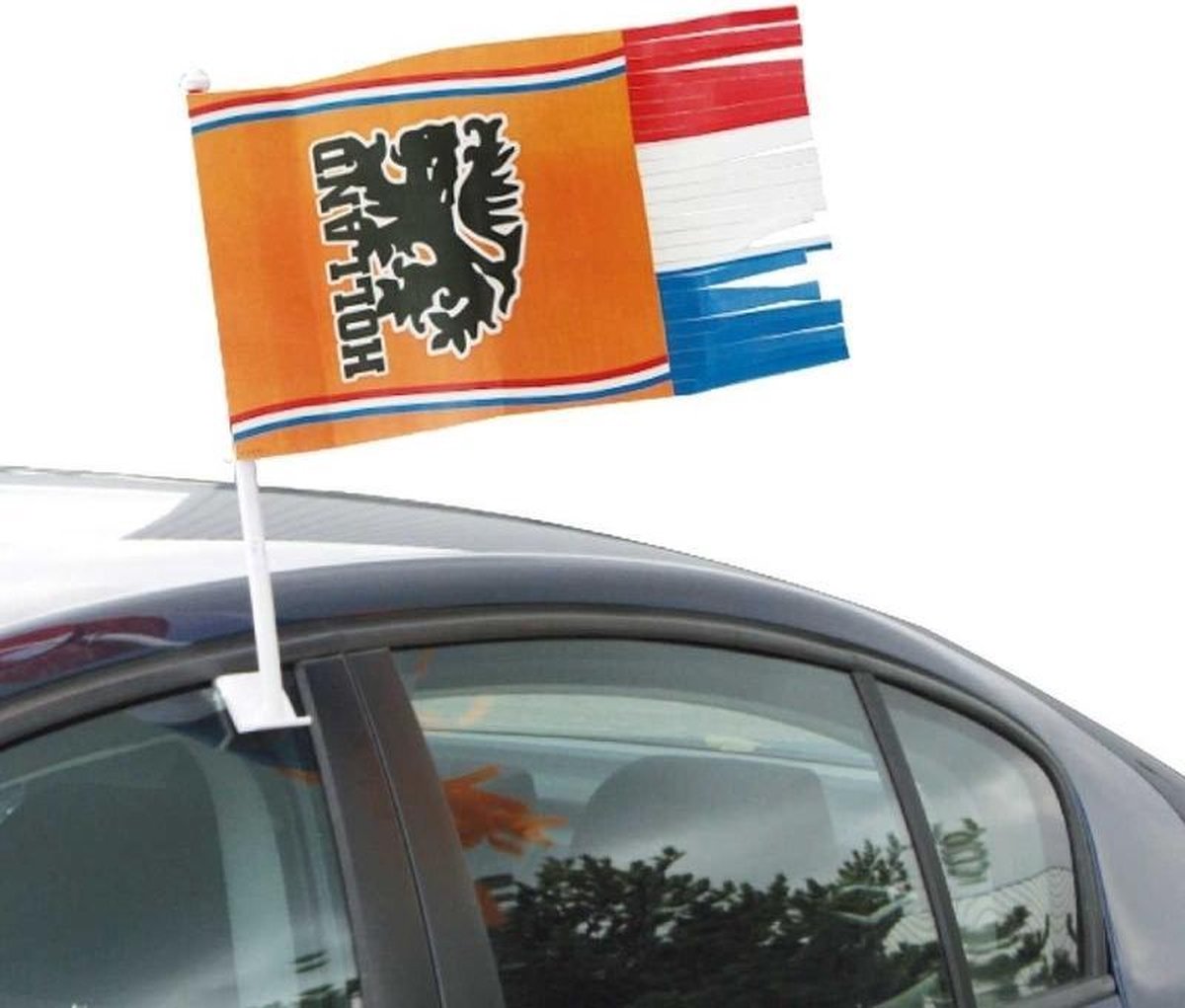 4x Oranje Holland autovlag voetbal supporter 30 x 45 cm - Oranje feest/ Ek/ Wk versiering artikelen