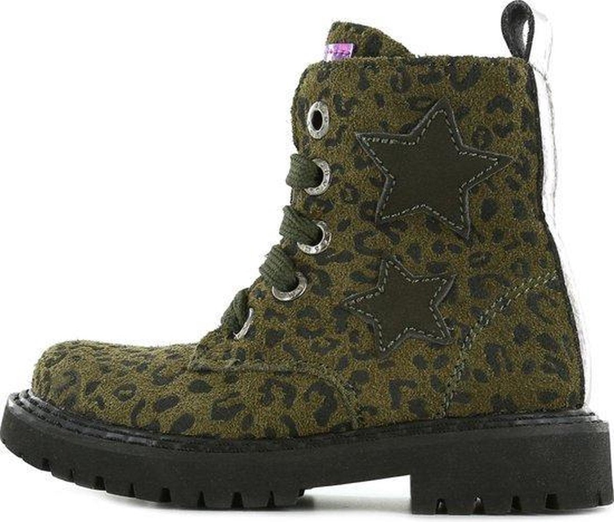 Shoesme Tank Meisjes Laarzen - Luipaard groen - Maat 27