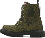 Shoesme Tank Meisjes Laarzen - Luipaard groen - Maat 27