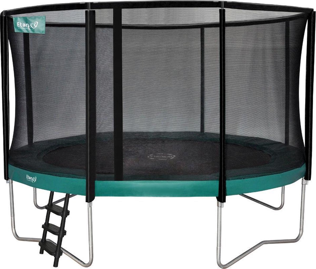 Etan Premium Gold Trampoline met net - Ø 427 cm / 14 ft - incl. Veiligheidsnet - UV-bestendig Randkussen - Groen - Rond
