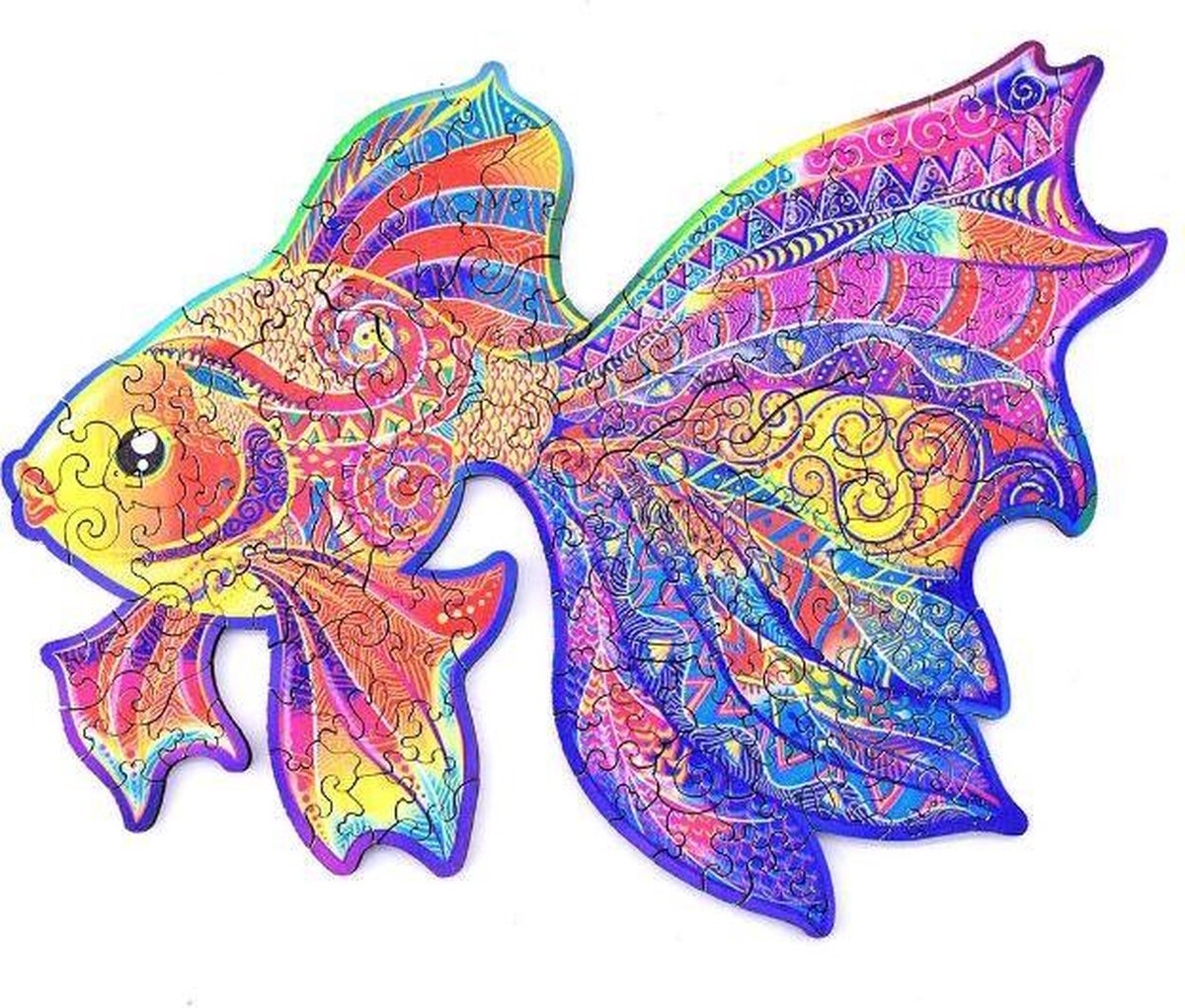 Legpuzzel  A4  Mystery Goldfish 044| houten puzzel | 200 stukjes | dierenpuzzel| meer dan 50 verschillende modellen