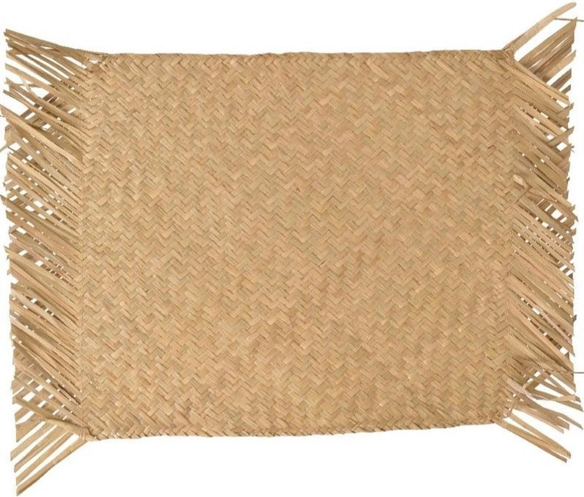 10x Beige/naturel gevlochten placemat 30 x 45 cm rechthoek