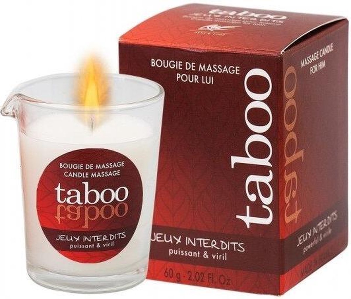 TABOO CANDLE MASSAGE MEN JEUX INTERDITS SMELL LICHEN