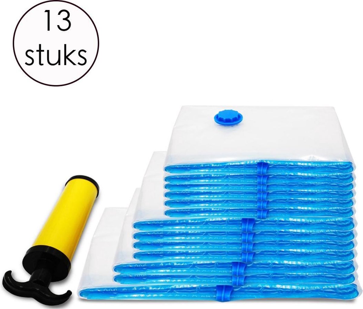 Complete Set Stevige Vacuüm Opbergzakken 13 STUKS met Turbo Ventiel - Hoogwaardig