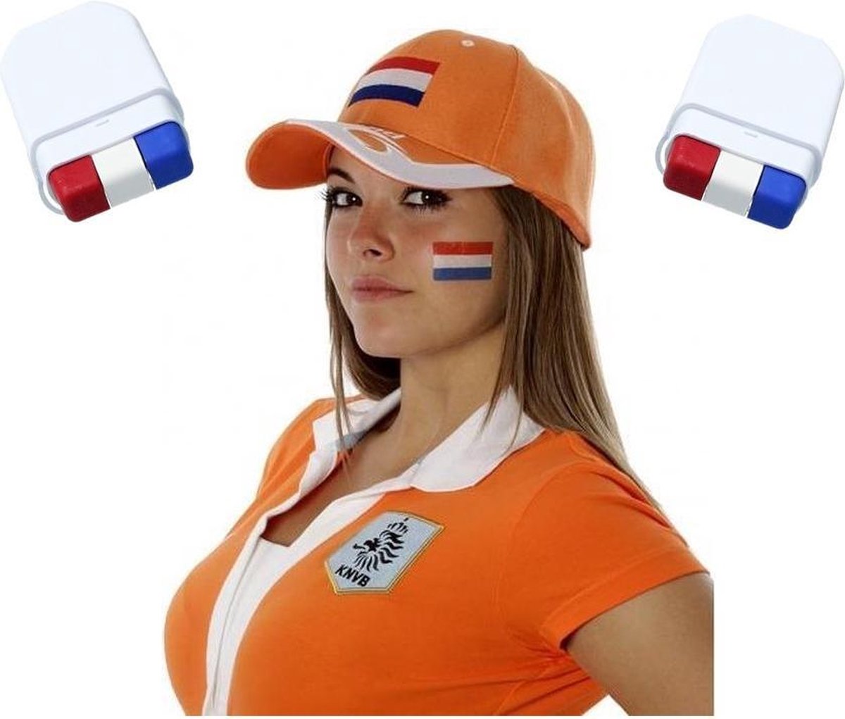 Banzaa Schminkstift 3 Stuks ‒ EK Holland Oranje Smink rood wit Blauw ‒ Nederlandse Vlag