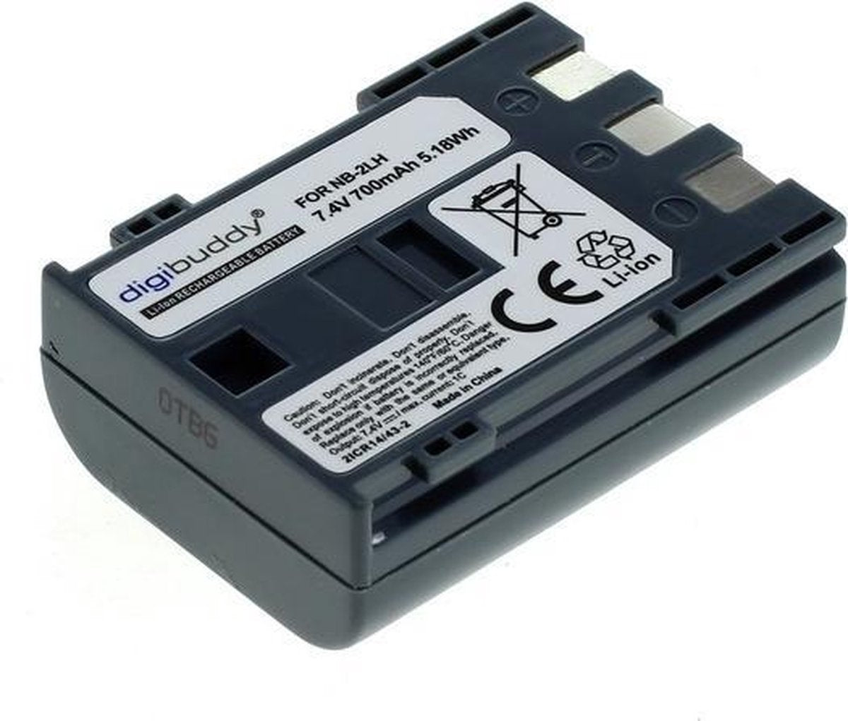 Digibuddy Camera accu compatibel met Canon NB-2L / 700 mAh