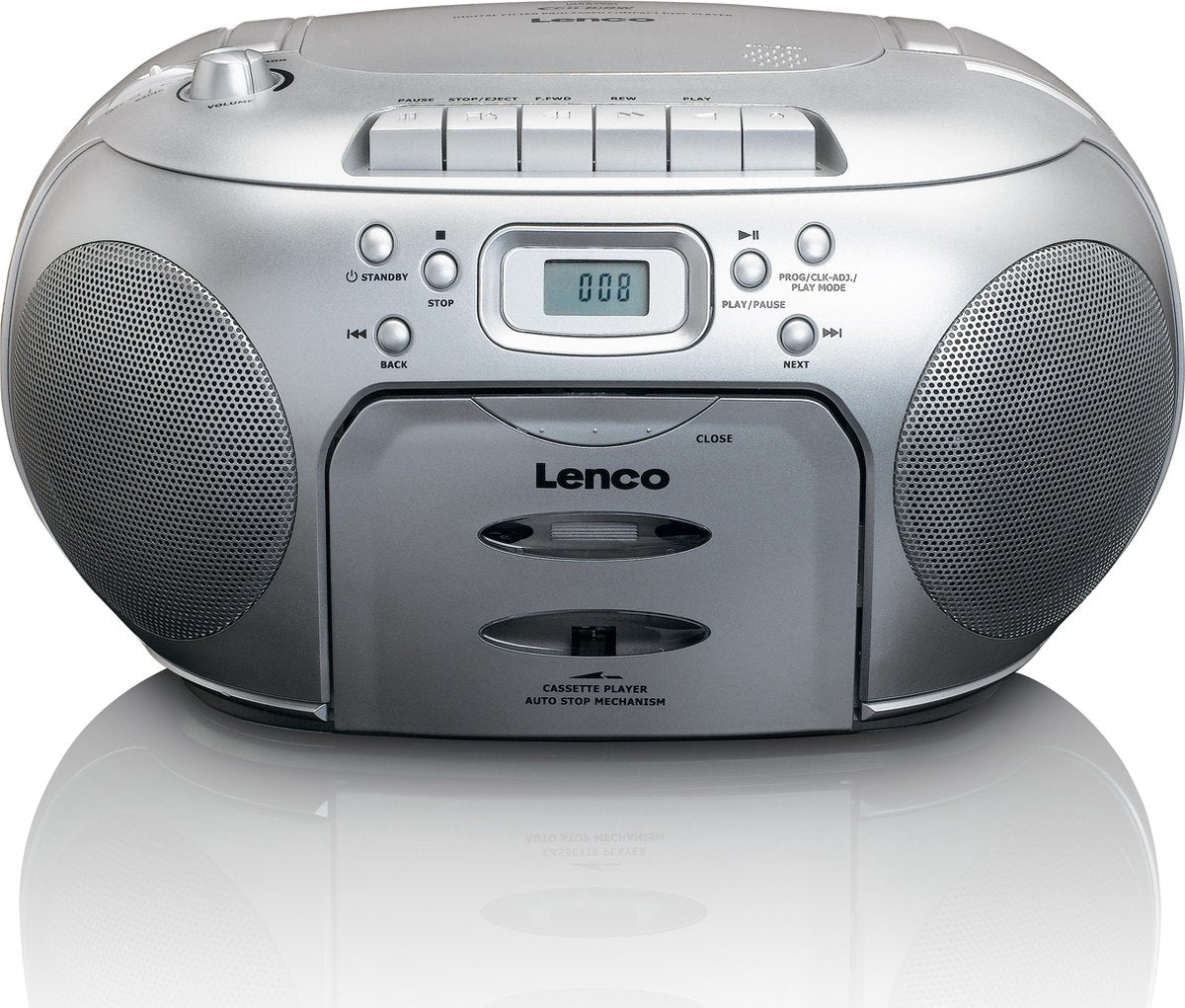 Lenco SCD-420SI - Radio CD-speler met MP3 optie en koptelefoon - Zilver