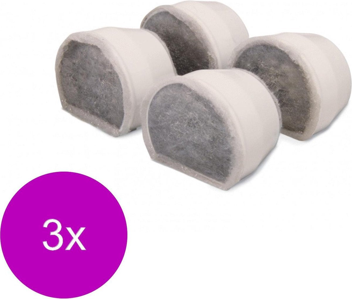 Petsafe Drinkwell Vervangende Koolfilter - Kattendrinkbak - 3 x 10x7.5x6.5 cm Grijs 4 stuks