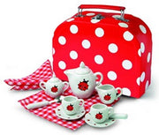 Simply for Kids Porseleinen Theeservies Lieveheersbeestje met Koffertje - Speelgoed - Keuken Accessoires